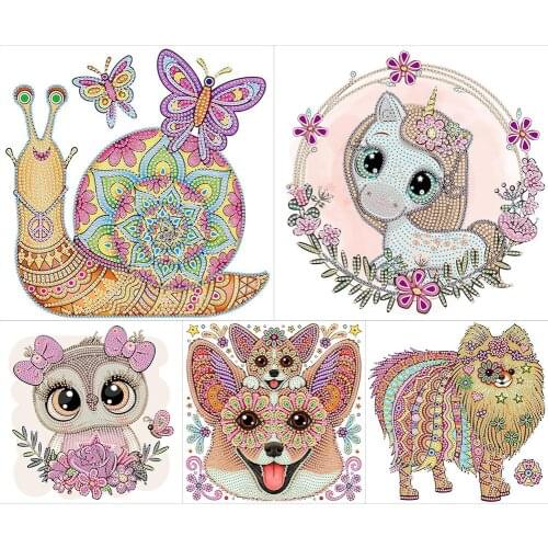 Cute Animals DIY 5D Diamond Painting Partially Special-shaped Drill Diamond Painting Decoration Gift Hanging Painting 30x30cm