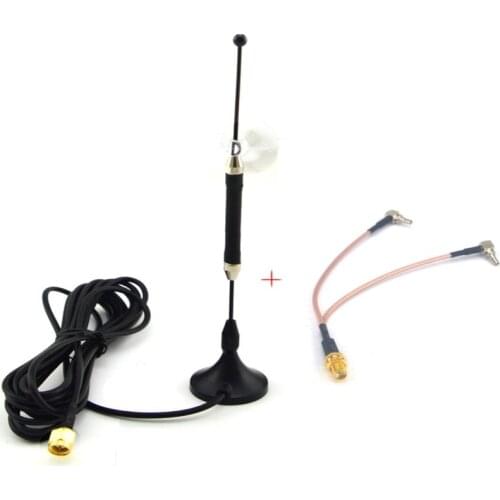 High Gain 10dBi SMA Plug 4G 696-960MHz / 1710-2690MHz Antenna RG174 3M+ SMA Female to Y type 2 X CRC9 Male RG316 Cable 15cm