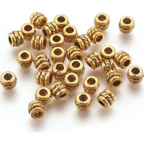50pcs Metal Tibetan style Spacer Beads Antique Golden/Silver color spacer beads for DIY Jewelry Making Bracelet Accessory 7mm