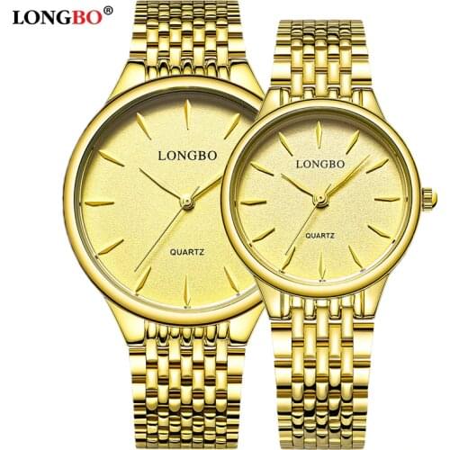 LONGBO Couple Watch Top Brand Luxury Quartz Watch Women Clock Dress Fashion Casual lovers Watch Waterproof Wristwatch