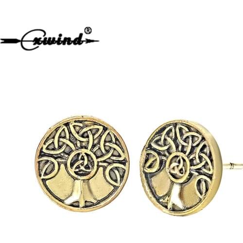 Cxwind Vintage Tree Stud Earrings For Girls Women Men Fashion Jewelry Family Trees Charm Earrings Viking Bijoux