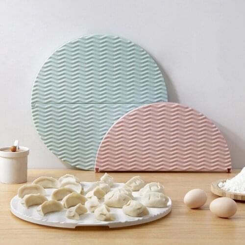 Dumplings Holder Multi-layer Creative Kitchen Foldable Pad Stackable Food Placemat Bread Noodles Tray Plastic Kitchen Organizer
