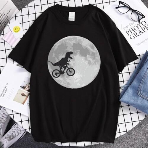 Kawaii Dinosaur Bye Car Brand T Shirt Summer Cool Ptinted T Shirts Rock Harajuku Tshirt Street Funny Short Sleeve Black Top Men
