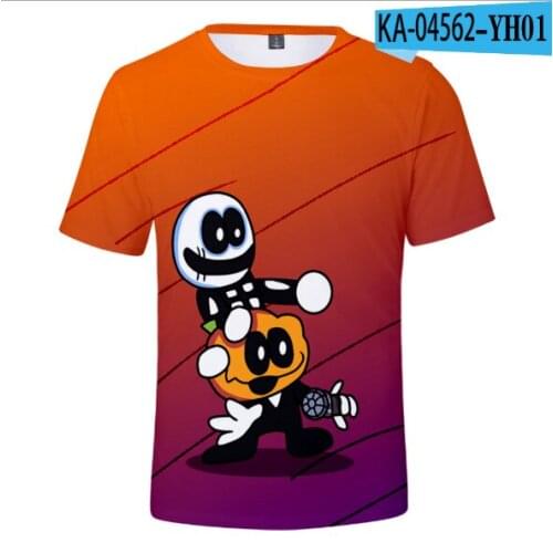 Friday Night Funkin Tshirt Unisex Women Men 3D print T-shirt Short Sleeve Harajuku Streetwear Video Game Fashion boys kids tees