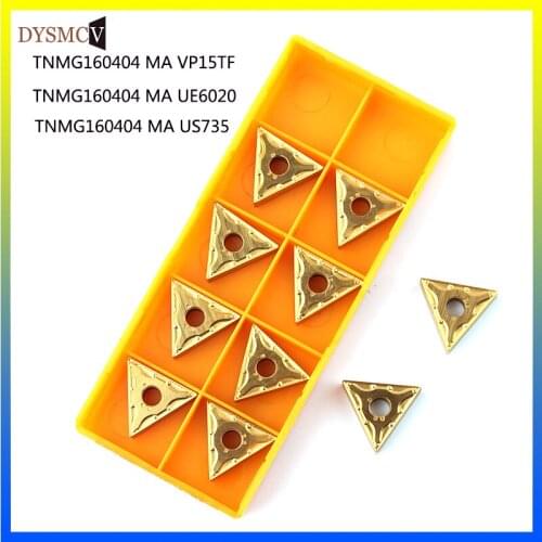10pcs Carbide Tool TNMG160404 MA VP15TF UE6020 US735 Metal Turning Tool CNC Machine Tool Lathe Tool Turning Insert