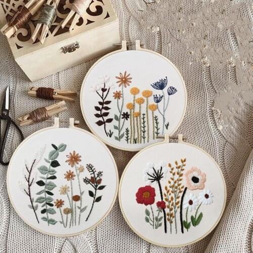 Beginner 3D Embroidery Materials Package Needlework Set 30cm Flowers DIY Cross Stitch Kits Handmade Crafts Sewing Supplies