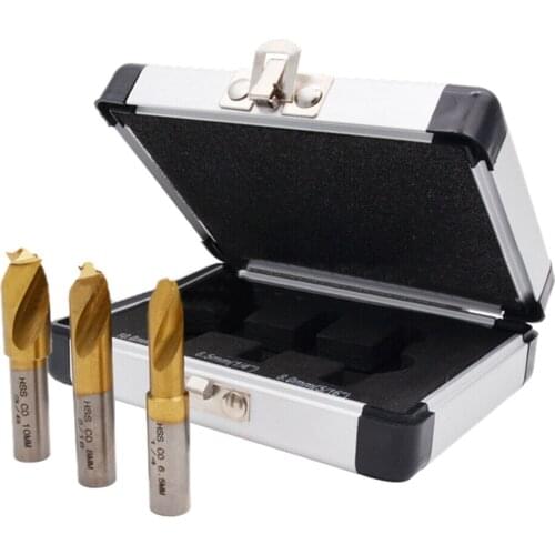 3Pcs Cobalt Titanium Coating Bit Set Welding Spot-Welders Drill Bit Kit with Aluminum Case