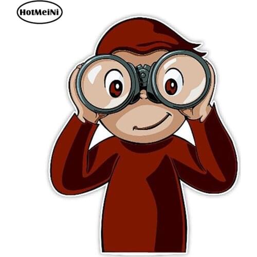 HotMeiNi 13cm X 10.4cm Car Sticker Curious George Decal Personality Car Styling Animal Vinyl Decal Graphic Waterproof Stickers