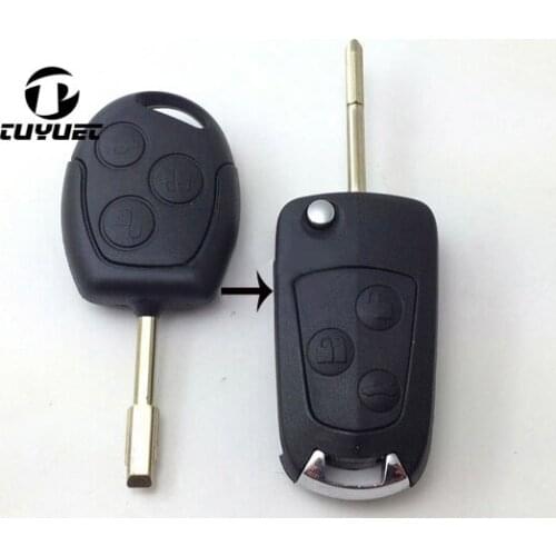 Brand New 3 Buttons FOB keyless Case For Ford Mondeo Modified Folding Flip Remote Key Shell