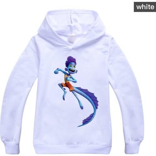 New Kids Girls Sweatshirt Autumn Boys Hoodies Fish monster luca Long Sleeve Hoodie T-shirt Top Teens Childrens Clothing 2-16Y