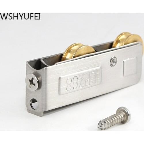 Window roller sliding door plastic steel window Stainless steel pulley doors and windows brass wheel brass roller hardware