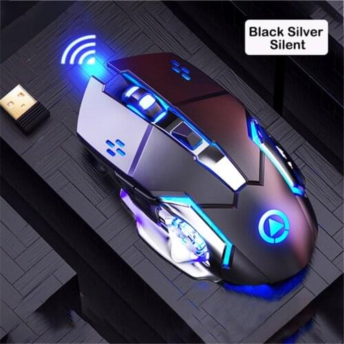 Professional Gaming Mouse 6 Keys 2.4Ghz Wireless Mause For PC/Laptop Chargeable Silent PUBG/Cs Go/LOL