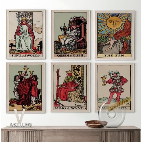 The Grand Alcana Tarot Retro Poster Occultism Aesthetic Canvas Painting Traditional Home Decor Astrology Enthusiast Collect Gift