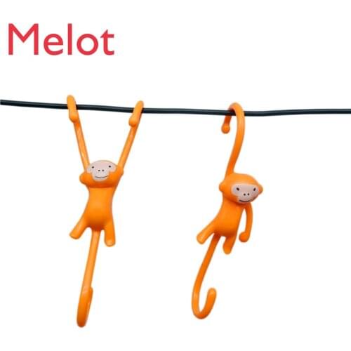 Cartoon Monkey S-Shaped Rack Cute Creative Kitchen Cabinet Bathroom Plastic Wall Decoration Hook House Decoration