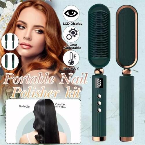Hair Straightener Brush Heating Comb Simply Fast Hair Straightening Irons LCD Display Hair Straightener Brush Styling Tool