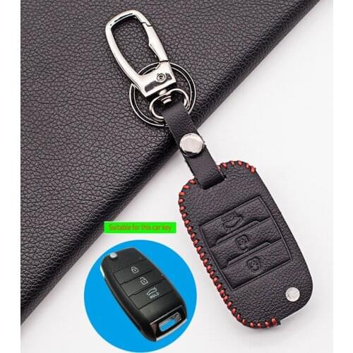 Carrying 3 Buttons Folding leather key cover For Kia K3 K4 QL 2015-2018 For Sorento RIO K5 Sportage R 2017 2018 car Accessories