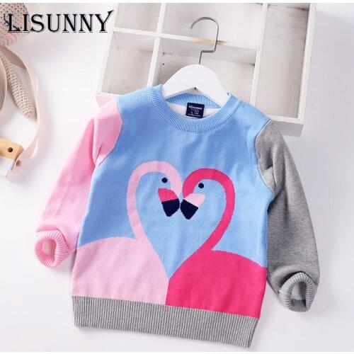 Girls Sweater 2021 Autumn Winter Baby Knitted Coat Jumper Children Sweaters Toddler Pullover Kids Clothes Cartoon Jacquard 2-8y