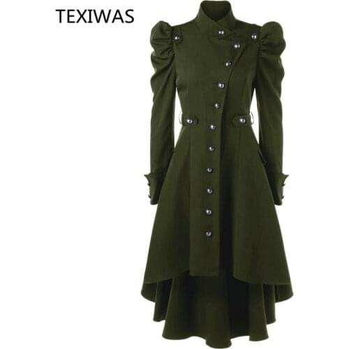 Женские двубортные тренчи TEXIWAS China At AliExpress