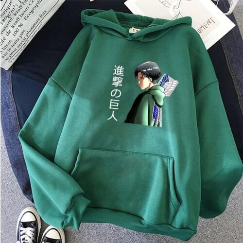Attack On Titan Hoodies Long Sleeve Sweatshirt Levi Anime Cosplay Hoodies Bluzy Tops Clothes Men Jacket Japanese Streetwear