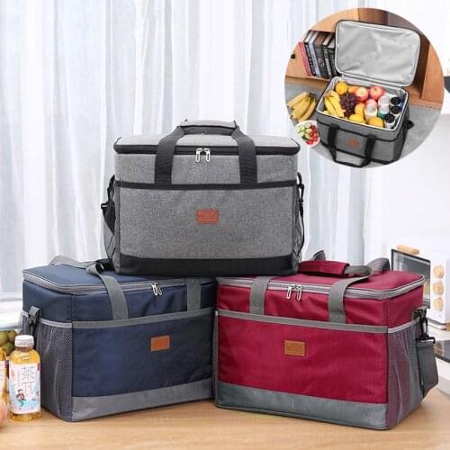 36L Large Capacity Picnic Bag Outdoor Waterproof Warmth Camping Refrigerated Bag Oxford Refrigerator Insulation Shoulder Bag