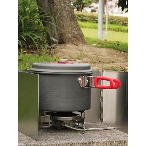 Outdoor Aluminium Alloy Wind Screen Shield Foldable Stove Windshield Camping Cooking BBQ Gas Cassette Stove Camping Equipment