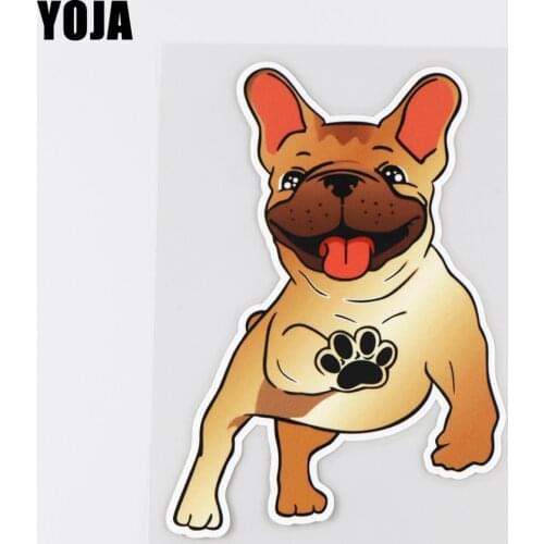 YOJA 9.5X14CM Cartoon Animal Bulldog Vinyl Decal Car Sticker Art Fashion Decorate 19A-0081