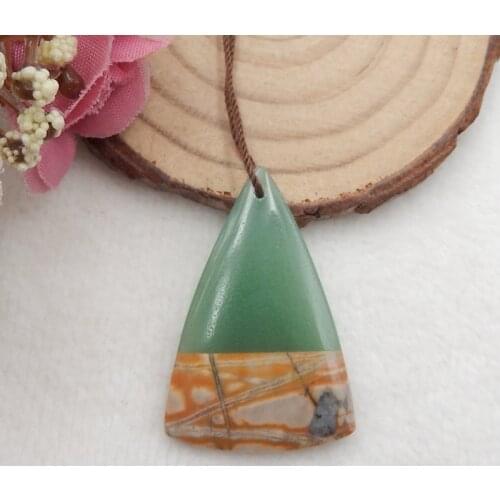 Semi-precious stones, Jewelry accessories, birthday Christmas gift,Shell with Labradorite intarsia Pendant Bead 57x20x6mm,7.9g