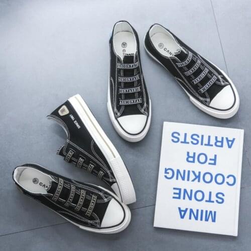 Womens Shoes 2020 Spring Autumn New Fashion All-match Thick-soled Velcro Canvas Shoes Flat Shoes Lovers Sneakers