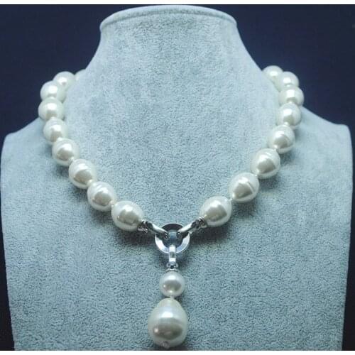 Natural shell necklace pearl necklace whit colors top choker knotted necklace size 14x17mm mother of pearl for wedding party wea