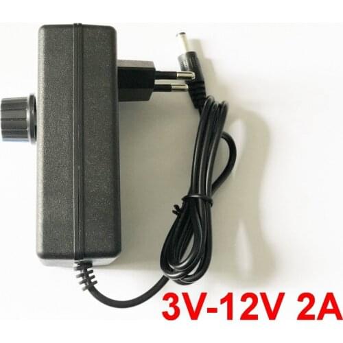 1pcs adjustable ON/OFF DC 3V-12V2A of voltage 3V/4.5V/5V/6V7.5V/ 8V /9V /10V 12V 2A power supply adatper EU or US plug