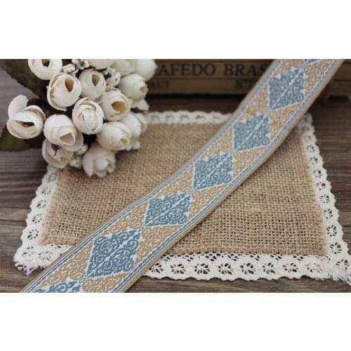 10 yards Woven Jacquard cotton Ribbon vintage ornament design 4cm