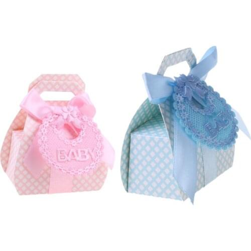 12Pcs Candy Boxes with Ribbon for Baby Shower Christening Party Favor Gift DIY