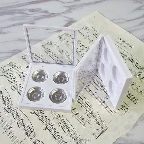20pcs/lot White Empty Elegant Eyeshadow Powder Case, DIY 26mm Blusher Refillable Box, New Arrival Plastic Lip Rouge Subpackage