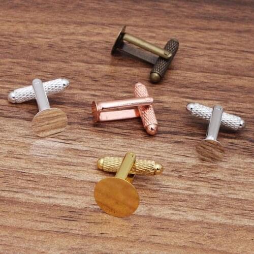 200pcs 6 8 10 12mm Flat Glue Pade Bezel Cufflink Blank Tray Cufflink Findings Cabochon Settings