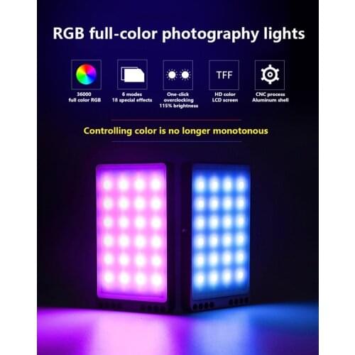 2021 Rechargable RGB Video Light Portable Colorful Background LED Panel With DSLR Camera Mount Multifunctional Scene LED Lig