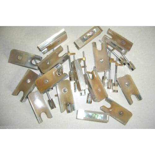 3pcs white OX horn Viola bow frog, copper mounted