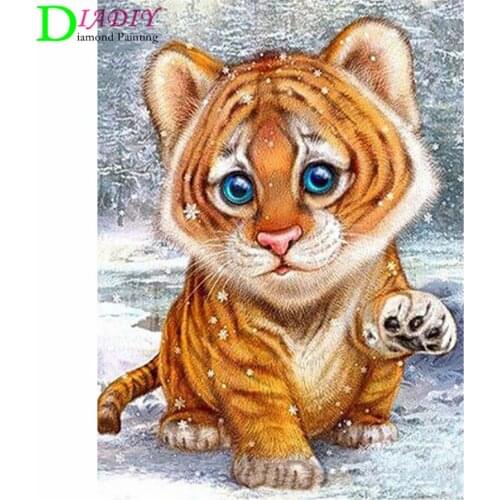 Diamond Mosaic Tiger DIY Diamond Embroidery Animal Cross Stitch Diamond Painting Full Square For Children Hobby Gift