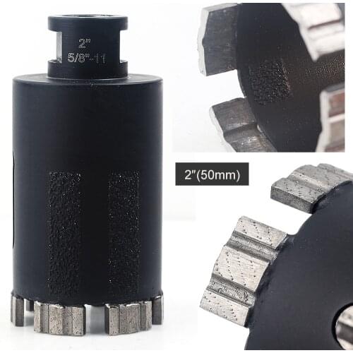 Diamond turbo line-up type 50mm 2 inch stone dry core drill bit arbor 5/8-11 for dry drilling granite and marble