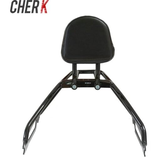 Cherk New Black Detachable Motorcycle 2 Up Backrest Sissybar w/ Luggage Rack For Harley Street 500 750 XG500 XG750 15 16 17
