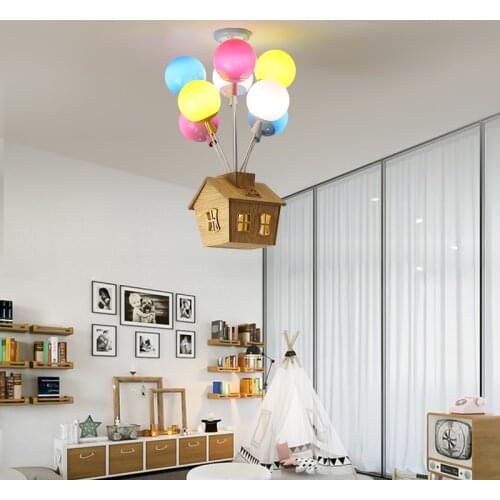 Childrens Room Balloon Light Nordic Simple Modern Cartoon Bedroom Room Chandelier Boy Girl Princess LED Lamp LB12316