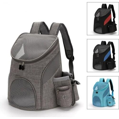 Outdoor Travel Dog Backpack Double Mesh Cat Shoulder Bag for Pets High Quality Nylon Portable Zipper Breathable Pet Bags