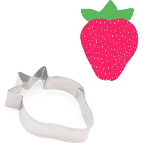 Stainless Steel Strawberry Cookie Cutter DIY Figure Model Cookie Cutters 3D Plastic Pressing Model Toy Children Christmas Gift