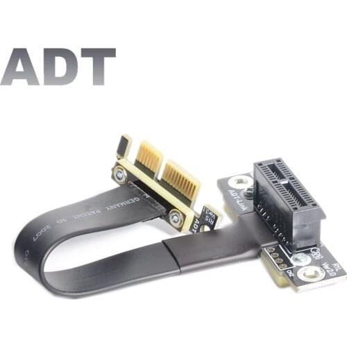 PCIE X1 Riser Cable Dual 90 Degree Right Angle PCIe 3.0 x1 to x1 Extension Cable 8Gbps PCI Express 1x Riser Card Ribbon Extender