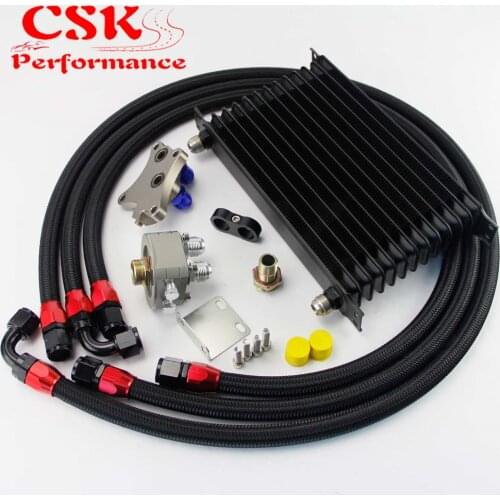 13 Row 262mm AN10 Oil Cooler Kit Fits For Nissan Silvia S13 S14 S15 180SX 200SX 240SX SR20DET Black/Blue/Gold