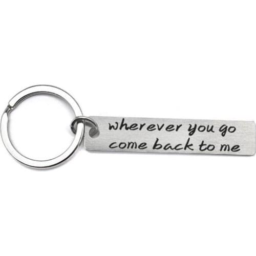 HOT SALES！！！New Arrival Wherever You Go Comes Back to Me Pendant Keychain Key Ring Holder Gift Decor