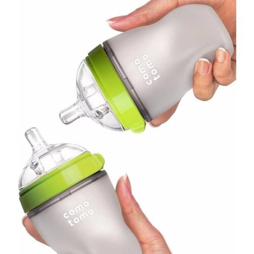 Mamadeira Baby Bottle Green 250ml(8oz) pink 150ml(5oz) baby milk feeding bottle with handle bottle children