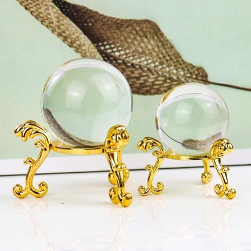 Metal Crystal Ball Display Stand Triangle Flower Legs Sphere Holder Base Mineral Jewelry Stand Support Display Specimens Craft