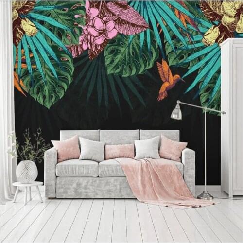 Milofi custom 3D wallpaper mural Nordic modern tropical plants background wall living room bedroom decoration painting wallpaper