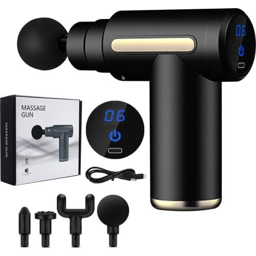 Mini Massage Gun LCD Muscle Stimulator Deep Muscle Massager Body Relaxation Smart Fascia Gun for Body Slimming Pain Relief