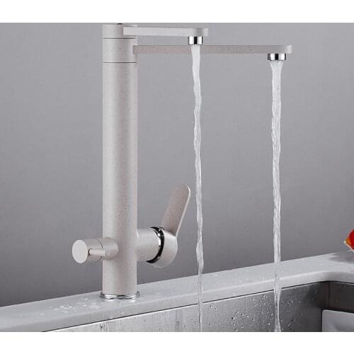 MTTUZK Brass Hot Cold Pure Water 3 in1 Kitchen Faucet Pure Water Faucet Drinking Water Mixer Taps Double Water Outlet Faucet